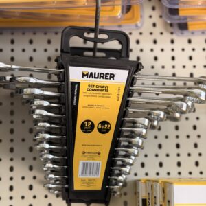 Chiavi Combinate Maurer Set 12 Pezzi – Acciaio al Carbonio 6-22 mm per Officina e Fai da Te