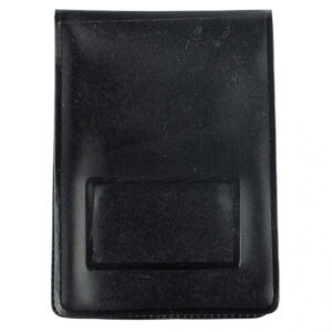 Black Vinyl Vertical 2-Pocket Magnetic Badge Holder