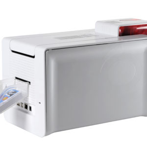 Fast and reliable, the Evolis Primacy single-sided ID card printer can print up to 210 full-color cards per hour.