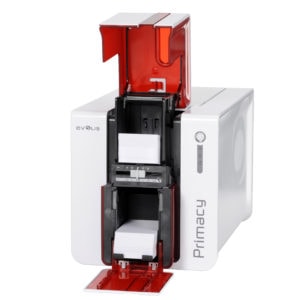 Fast and reliable, the Evolis Primacy single-sided ID card printer can print up to 210 full-color cards per hour.