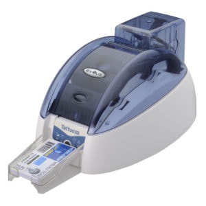 The monochrome, rewritable Evolis Tattoo 2 RW single-sided ID card printer is perfect for businesses searching for an economical and environmentally-conscious alternative to traditional card printing.