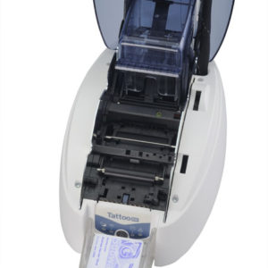 The monochrome, rewritable Evolis Tattoo 2 RW single-sided ID card printer is perfect for businesses searching for an economical and environmentally-conscious alternative to traditional card printing.