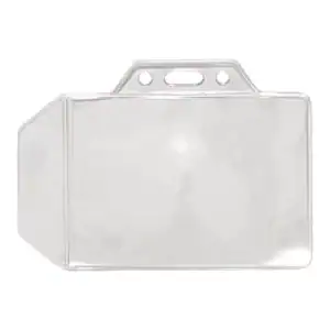 Side Load Horizontal Clear Badge Holder w/ Tuck-in Flap - Qty 100