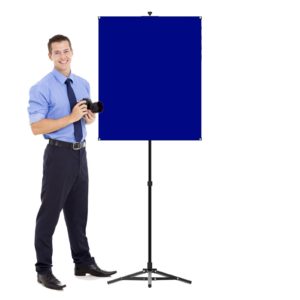 Portable Photo ID Backdrop Stand System - Royal Blue