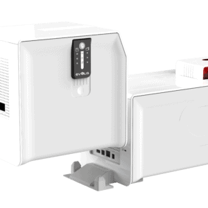 Fast and reliable, the Evolis Primacy single-sided ID card printer can print up to 210 full-color cards per hour.