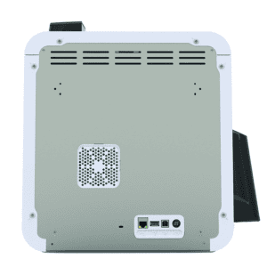 Offering reverse transfer printing with built-in visual security, the Magicard Ultima ID card printer is a powerful addition to the Magicard line of printers. With its quick print speeds, large 200-card hopper, high yield 1,000 print ribbons and an easy-to-use touch screen interface, this printer is ideal for large organisations looking for efficient card printing.