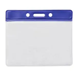 Blue Bar - Horizontal - Clear Vinyl Badge Holder - 100 per pack