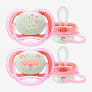 Avent - lot de 2 Sucettes ultra air night 6-18 mois Les tétines, les attaches tétines & anneaux de dentition