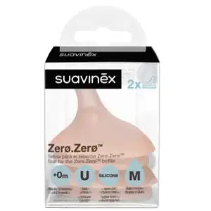 Suavinex - Lot de 2 Tétines pour Biberon Zéro Zéro – Débit Moyen Suavinex