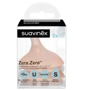 Suavinex Lot de 2 Tétines pour Biberon Zéro Zéro – Débit Lent Suavinex