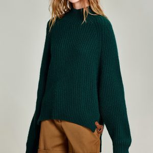 Custom Women's Chunky Knit Pullover Soft Cashmere Solid Sweater