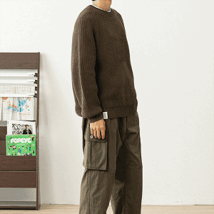 Custom Vintage Pure Color Men's Sweater