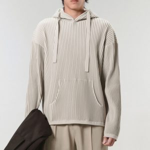 Custom Knit Men's Solid Color Hoodie with Pocket