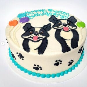 Boston Terrier White Cake