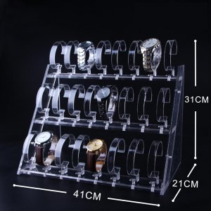 24 Positions Acrylic Watch Display Stand 41cm31cm21cm