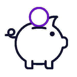 Icon of a saving pig