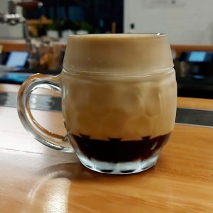 Czech dark lager foam in beer mug, Brightstar Brewery, Thebarton