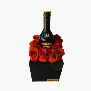 Ramo de rosas en cubo