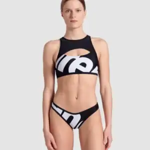 ARENA LOGO BRASSERIE RECER BACK BIKINI - taglia XS (40) colore bianco/nero