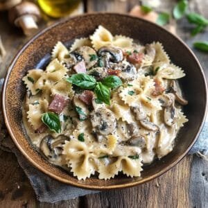 Farfalle Boscaiola: Mantar ve Krema Soslu İtalyan Lezzeti