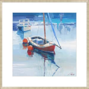 Red Sailing Boat - 10cm Mount Board