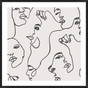 Many Faces - 5cm White Border