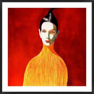 Yellow Turtleneck - 5cm White Border Box Black