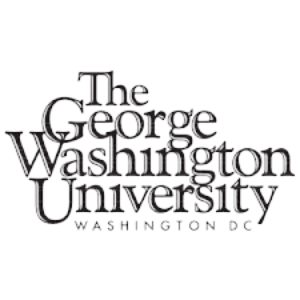 Logo of The George Washington University featuring a stylized depiction of the university's name and emblem.