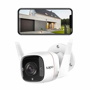 Tapo Caméra surveillance WiFi extérieur TAPO C310, 3MP(2K), étanche IP66, vision nocturne, Détection de personne et alarme sonore, Compatible avec Alexa et Google Assistant, contrôle via App
