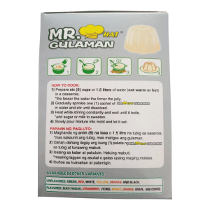 Mr. Hat Gulaman Unflavored Jelly Powder WHITE 1 Box (10 sachets x 25g) - Image 3