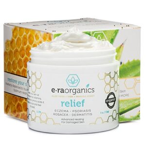Psoriasis & Eczema Cream 4oz Advanced Healing Non-Greasy Moisturizer with Organic Aloe Vera, Manuka Honey, Hemp Oil & More.