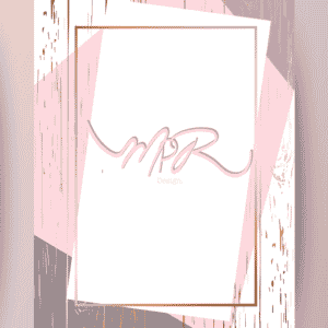 MPR Design logo on a modern, abstract background with pink, gray, and gold accents. Flyer design.
