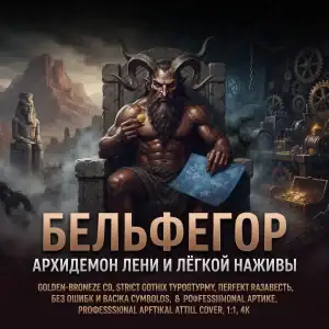 Бельфегор — архидемон лени с монетой, чертежами и механизмами