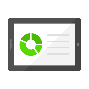 Icon Kreisdiagramm mit Text - Content Marketing