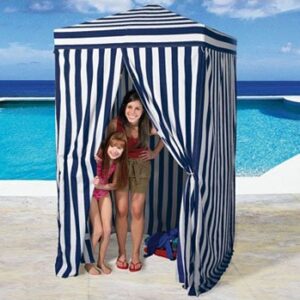 Beach Cabana - Blue Stripe Cabana 4'x4' rental for events in Los Angeles, Orange County, and nationwide