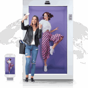 Interactive holographic photo booth for parties and corporate events.