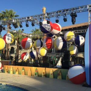 Beach Stage ( Pool Party ) rental for events in Los Angeles, Orange County, and nationwide