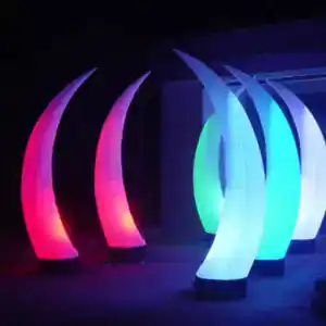 Vibrant LED horns create an eye-catching entrance for events and festivals.