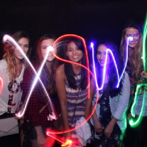 LED light painting activity for fun photo opportunities at events.