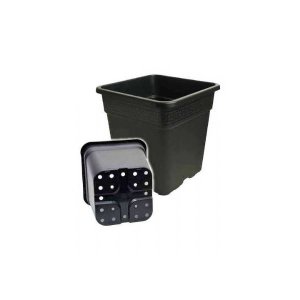 Vaso Quadrato Vega Nero | 33,5×33,5×33,5 cm 25 L