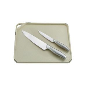 Morgan 3 piece kitchen color set of knives and cutting board