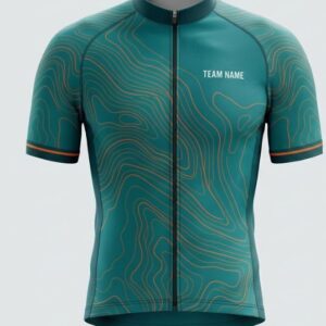Teal Topo Cycling Jersey