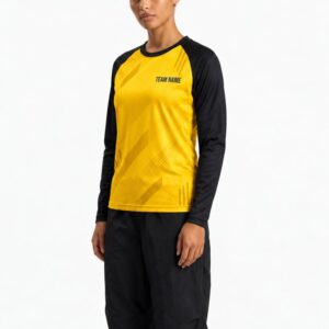 Women's Custom Football Jersey — Round Neck, Full Sleeve, Raglan