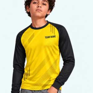 Kids Custom Football Jersey — Round Neck, Full Sleeve, Raglan