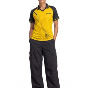 Women's Custom Esports Jersey — V Neck Polo, Half Sleeve, Raglan