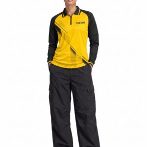 Women's Custom Cricket Jersey — Zip Polo, Full Sleeve, Raglan
