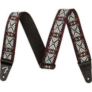 Fender 2" guitar strap, Pasadena woven, red snowflake
