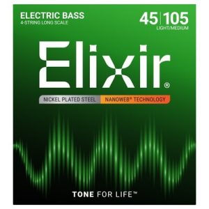 ELIXIR 045/105 NANOWEB Nickel Plated Bass Guitar Strings Long Scale14077