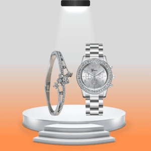 Set Reloj Clásico + Pulsera Para Mujer