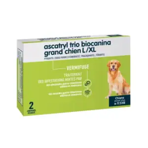 Vermifuge Grand Chien - Ascatryl Trio pour Vers Plats et Vers Ronds - 2 Comprimés - BIOCANINA